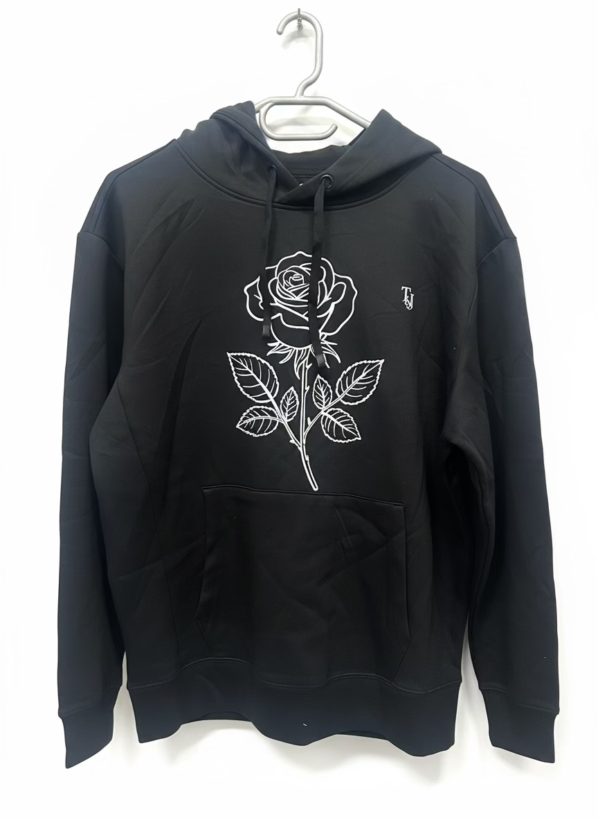 Black Rose Embedded Hoodie