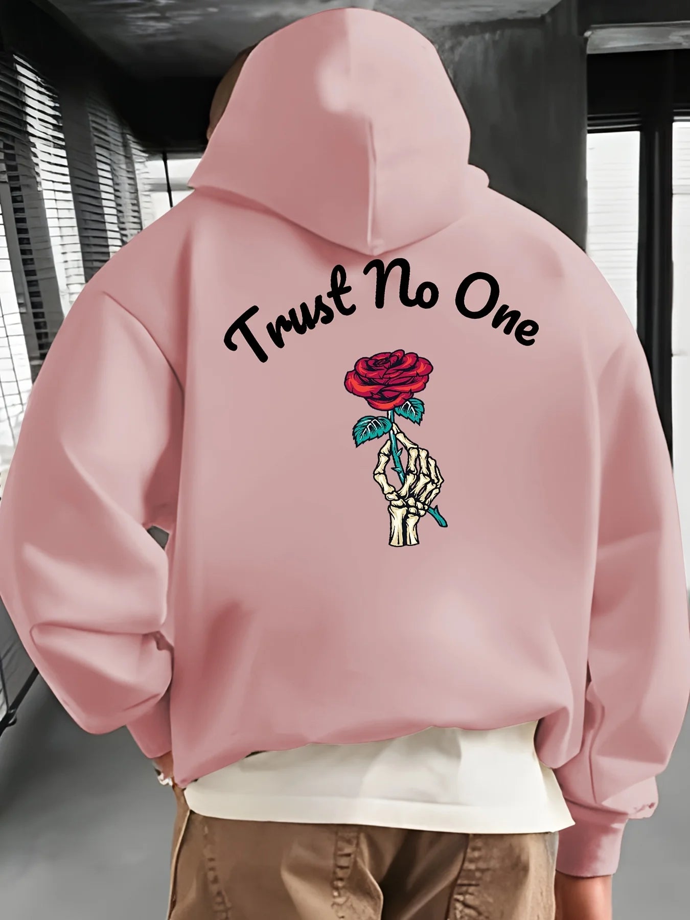 Rose Print Kangaroo Pocket Hoodie Casual Long Sleeve Hoodies Pullover Sweatshirt Relaxed Fit for Women Design in Vibrant Colors