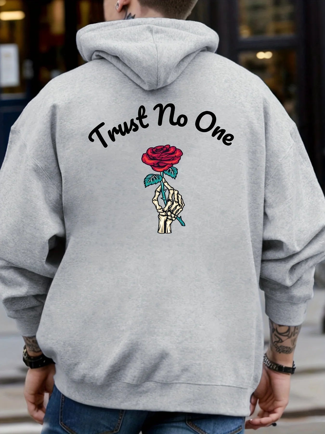 Rose Print Kangaroo Pocket Hoodie Casual Long Sleeve Hoodies Pullover Sweatshirt Relaxed Fit for Women Design in Vibrant Colors