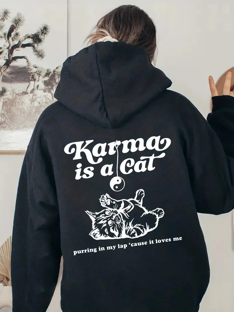 Run Little Mouse Rose Back Print Hoodie Women's Fleece Hoodie High Street Versatile Y2K New Autumn/Winter Women's Hoodie